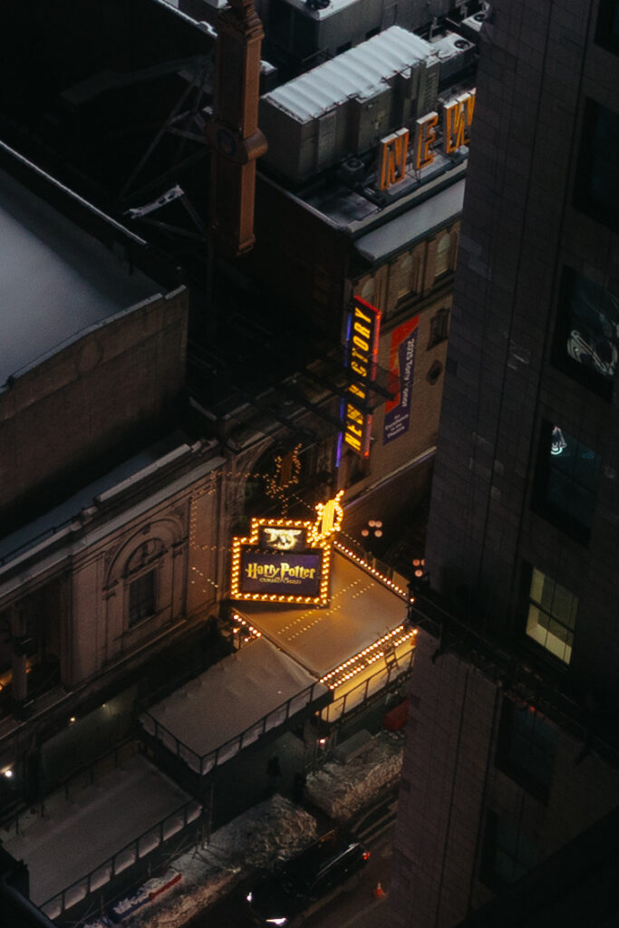lyric theater broadway at night